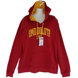 UMD Duluth Fleece Hoodie Sweatshirt Women's 2XL Maroon & Gold Sequin Embroidered